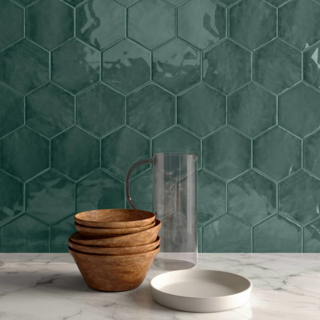 Qualis-Ceramica-6-x-6-Chateau-Glossy-Ceramic-Hexagon-Tile-Brilliant-Emer
