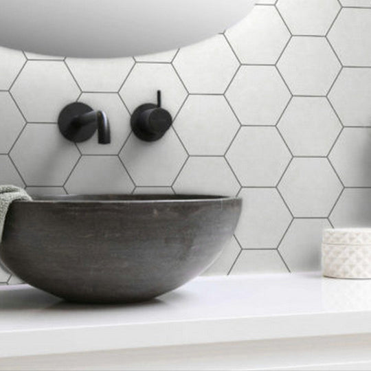 Qualis-Ceramica-5.5-x-6.3-Form-Matte-Porcelain-Hexagon-Tile-White