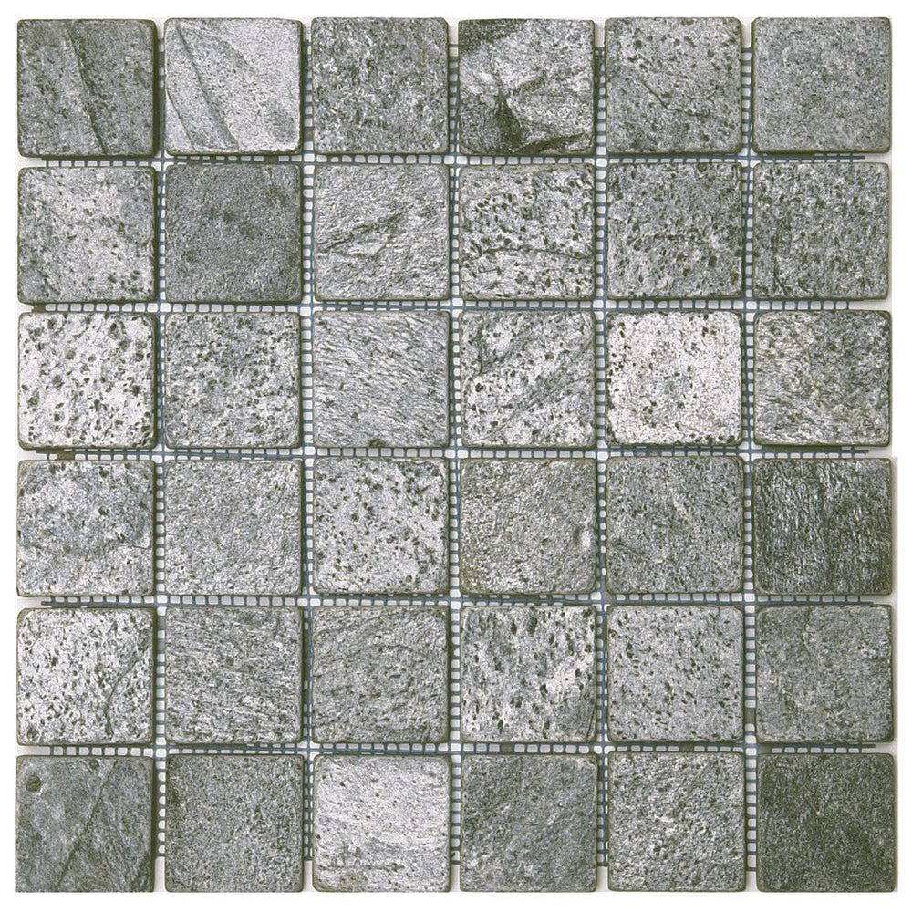 Bati Orient 12" x 12" White & Grey Marble Classic Matte Quartzite 2" Mosaic