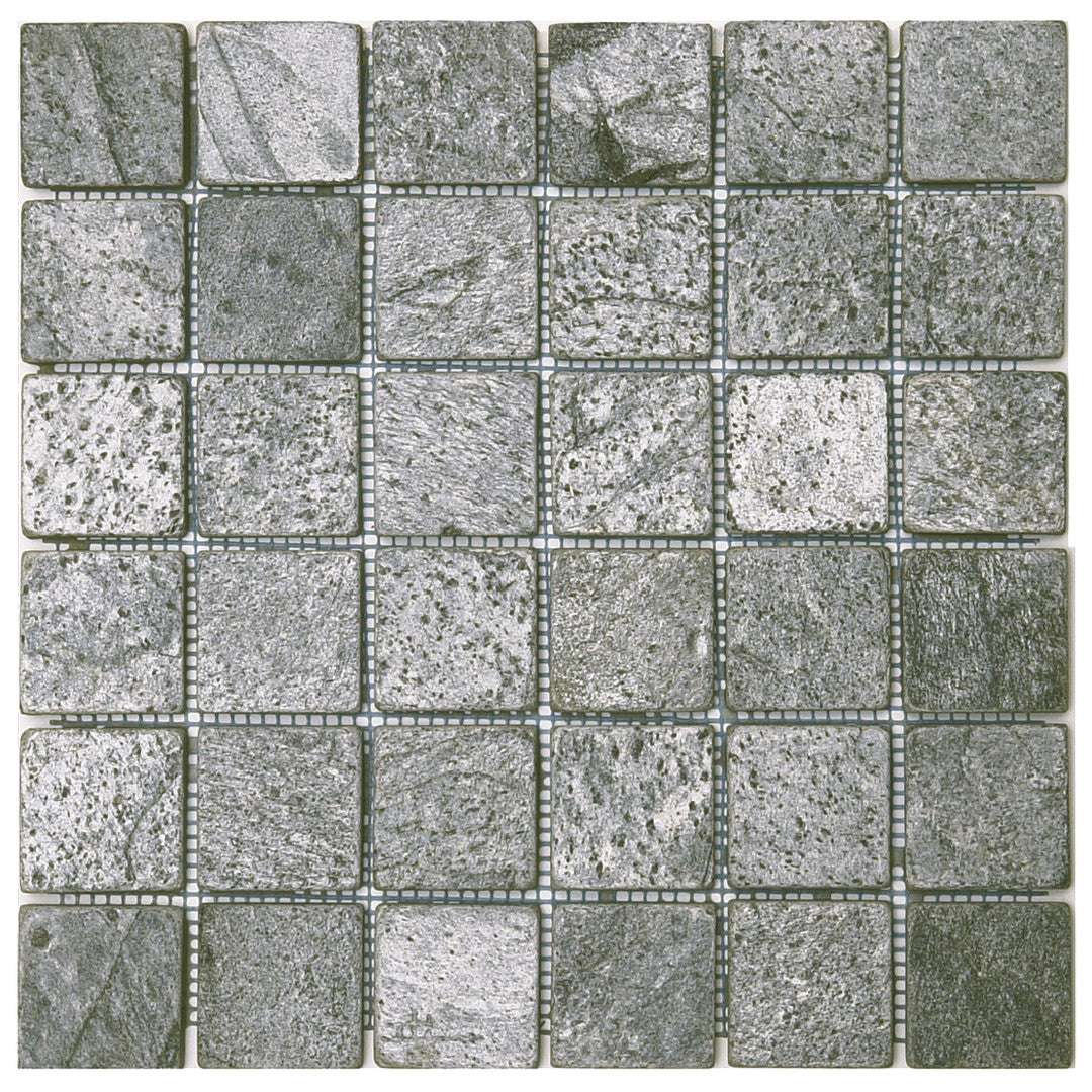 Bati Orient 12" x 12" White & Grey Marble Classic Matte Quartzite 2" Mosaic