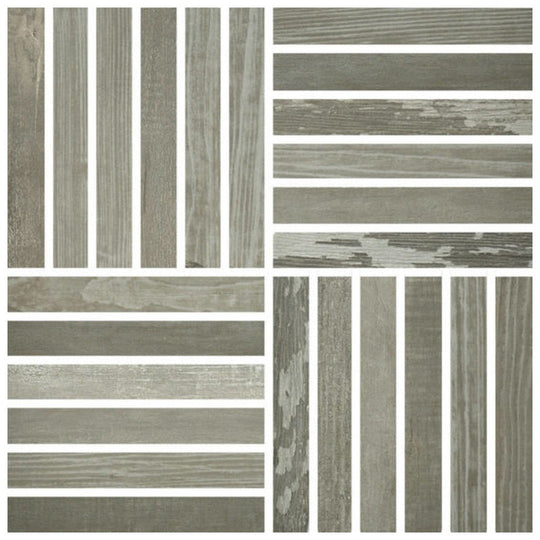 Qualis Ceramica 12" x 12" Highland Rectified Matte Porcelain Strip Mosaic