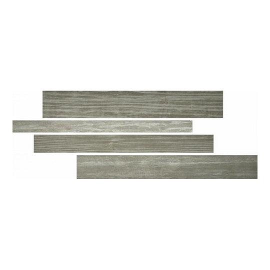 Qualis Ceramica 6" x 15" Highland Rectified Matte Porcelain Linear Mosaic