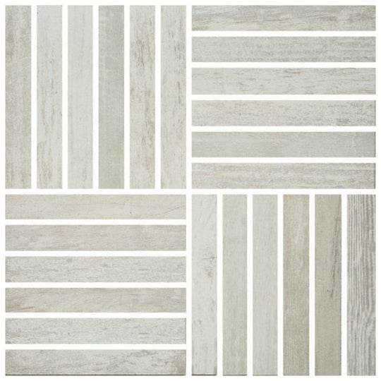 Qualis Ceramica 12" x 12" Highland Rectified Matte Porcelain Strip Mosaic
