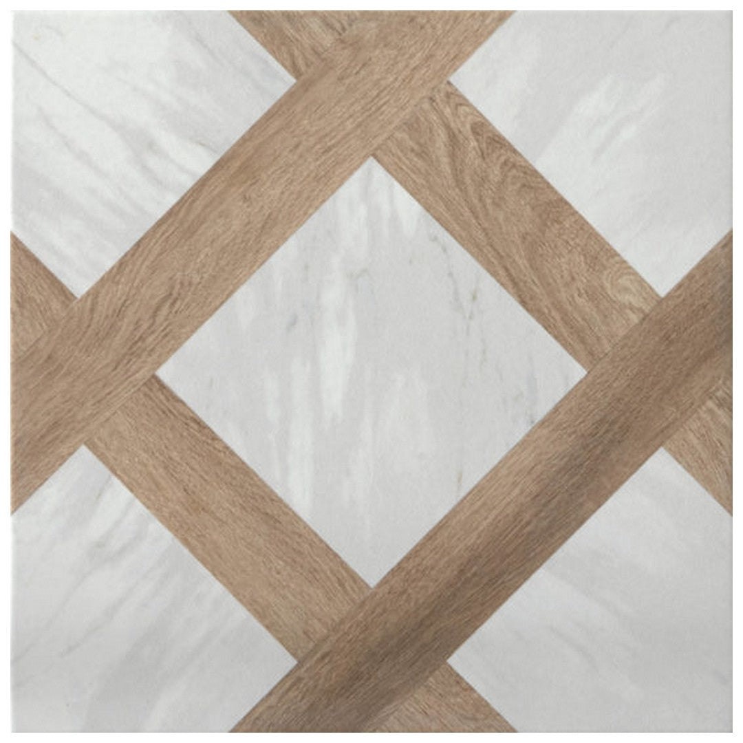Qualis Ceramica 10" x 10" Intarsio Polished Porcelain Tile