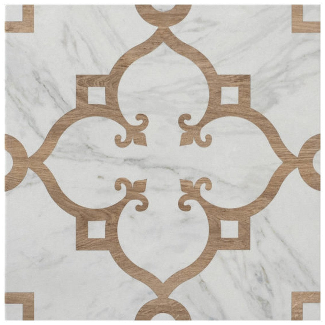 Qualis Ceramica 10" x 10" Intarsio Polished Porcelain Tile