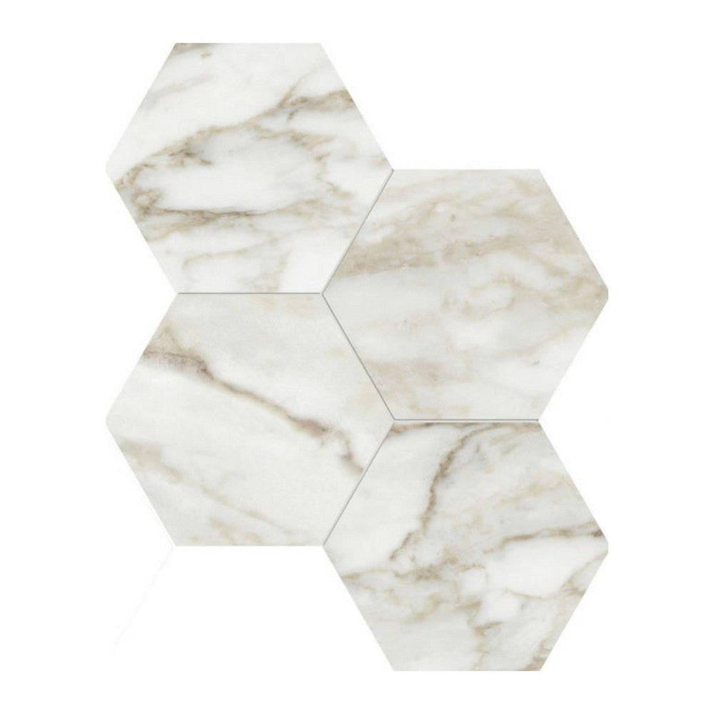 Qualis Ceramica 12" x 12" Luxury Rectified Honed Porcelain 6" Hexagon Tile