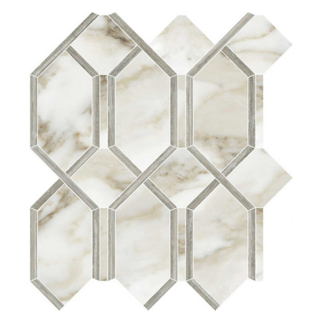 Qualis Ceramica 12" x 13" Luxury Rectified Polished Porcelain Modella Mosaic