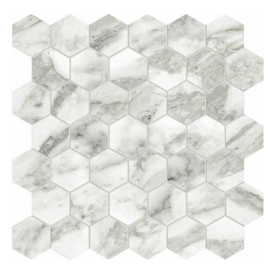 Qualis Ceramica 12" x 12" Luxury Rectified Polished Porcelain 2" Hexagon Tile