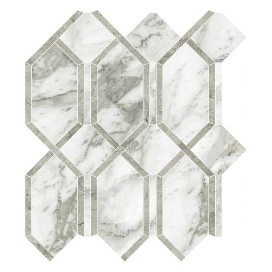 Qualis Ceramica 12" x 13" Luxury Rectified Polished Porcelain Modella Mosaic