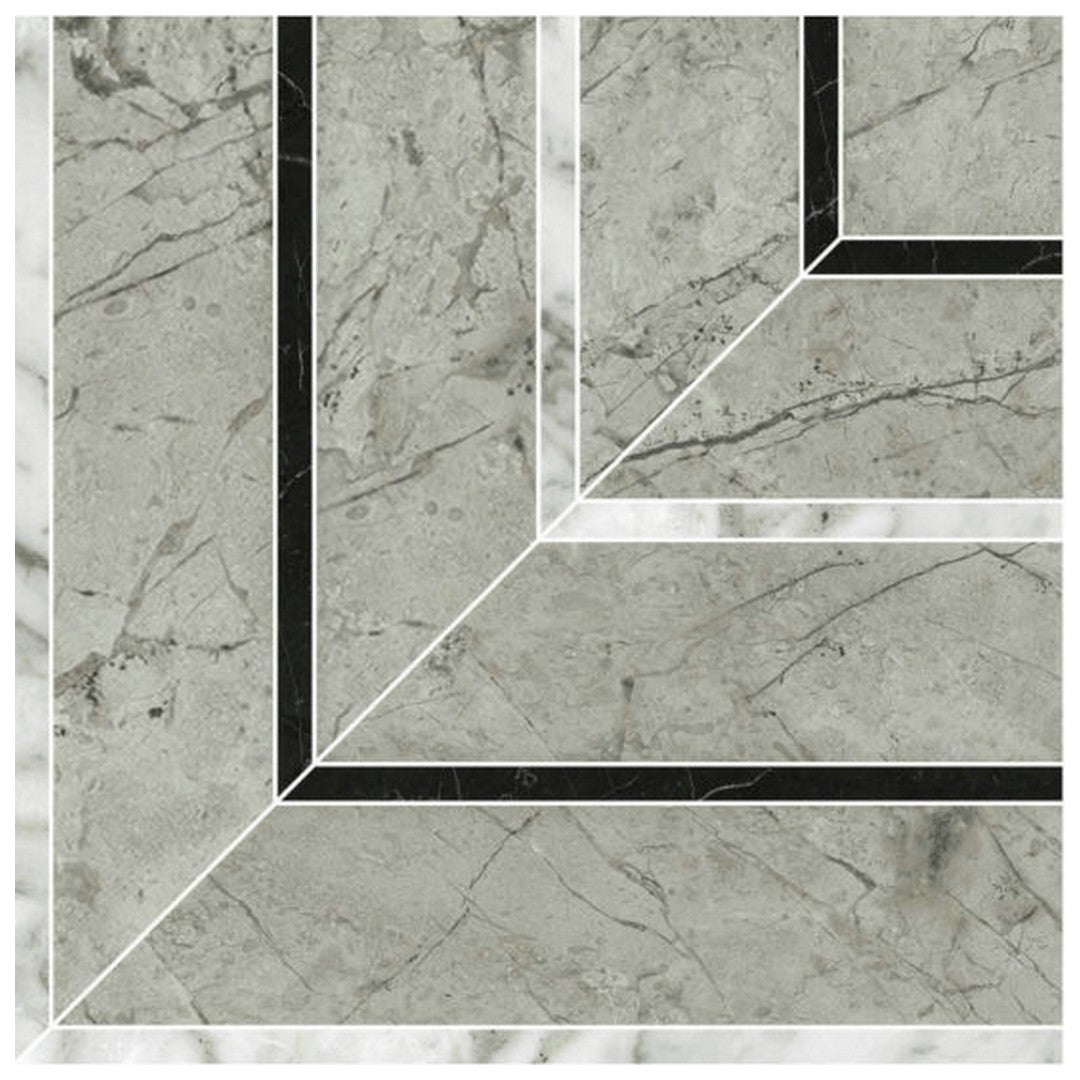 Qualis Ceramica 8" x 8" Luxury Rectified Honed Porcelain Picco Mosaic