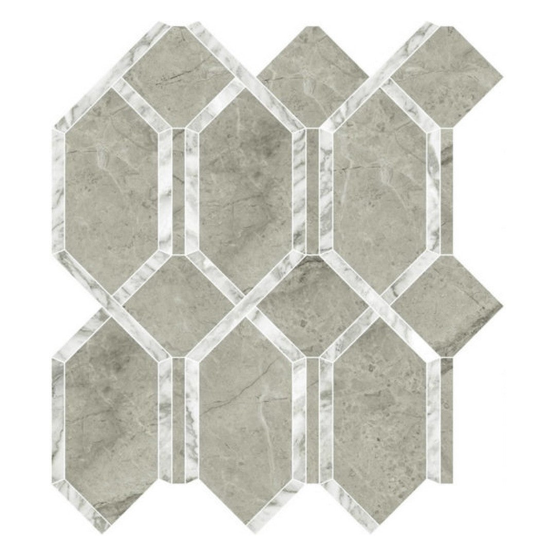 Qualis Ceramica 12" x 13" Luxury Rectified Polished Porcelain Modella Mosaic