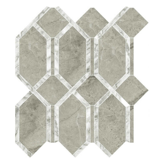 Qualis Ceramica 12" x 13" Luxury Rectified Polished Porcelain Modella Mosaic
