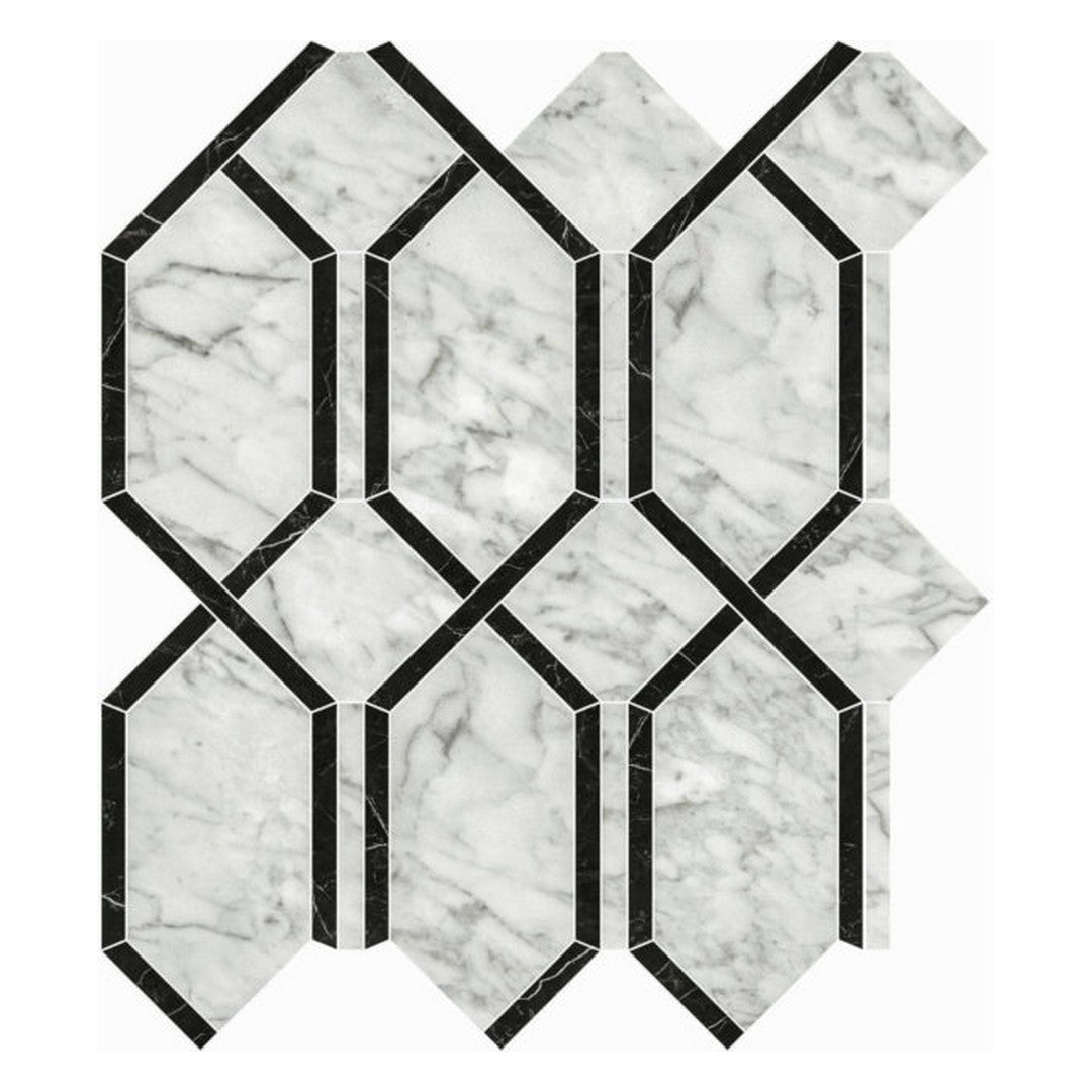 Qualis Ceramica 12" x 13" Luxury Rectified Polished Porcelain Modella Mosaic