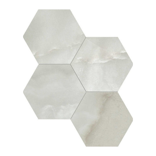 Qualis Ceramica 12" x 12" Luxury Rectified Honed Porcelain 6" Hexagon Tile