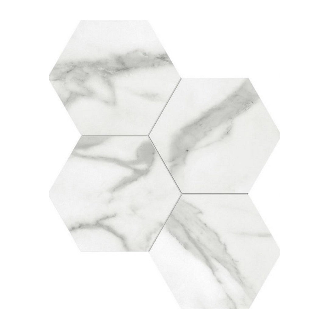 Qualis Ceramica 12" x 12" Luxury Rectified Polished Porcelain 6" Hexagon Tile