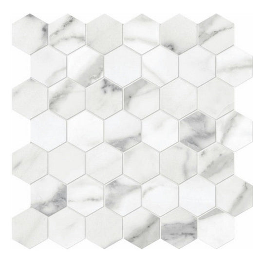 Qualis Ceramica 12" x 12" Luxury Rectified Polished Porcelain 2" Hexagon Tile