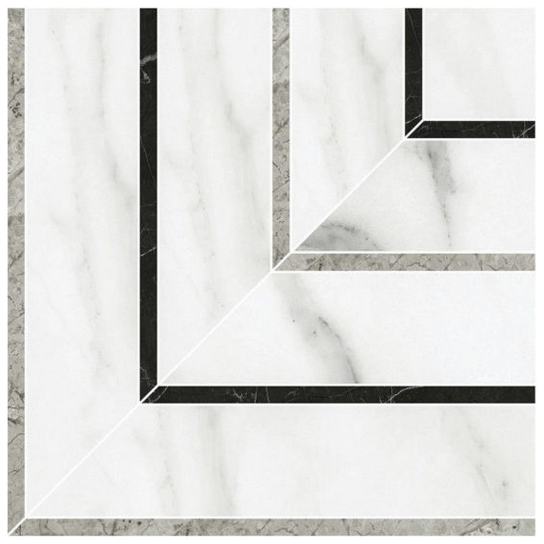 Qualis Ceramica 8" x 8" Luxury Rectified Honed Porcelain Picco Mosaic