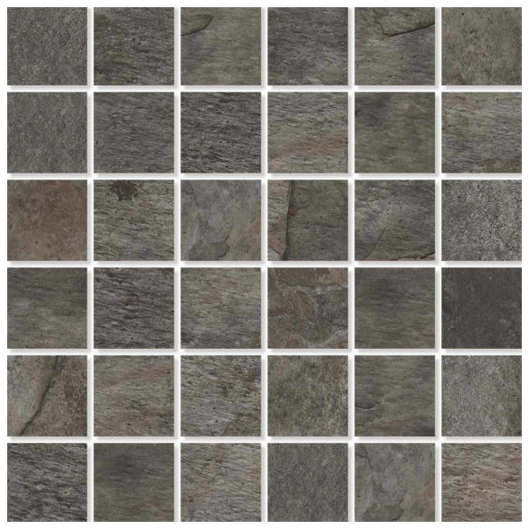 Qualis Ceramica 12" x 12" Nepal Slate Matte Porcelain 2" Mosaic