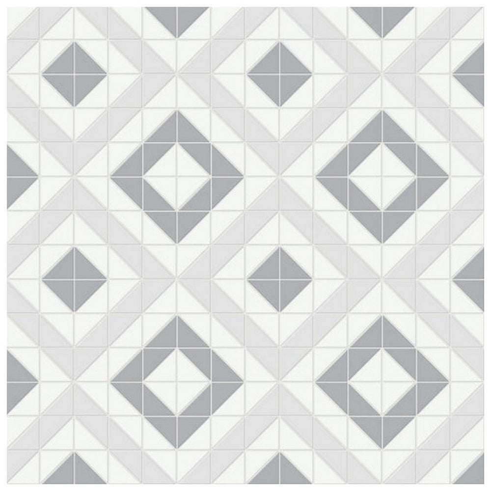 Qualis Ceramica 10" x 10" Traditions Matte Porcelain Cubic Pattern Mosaic