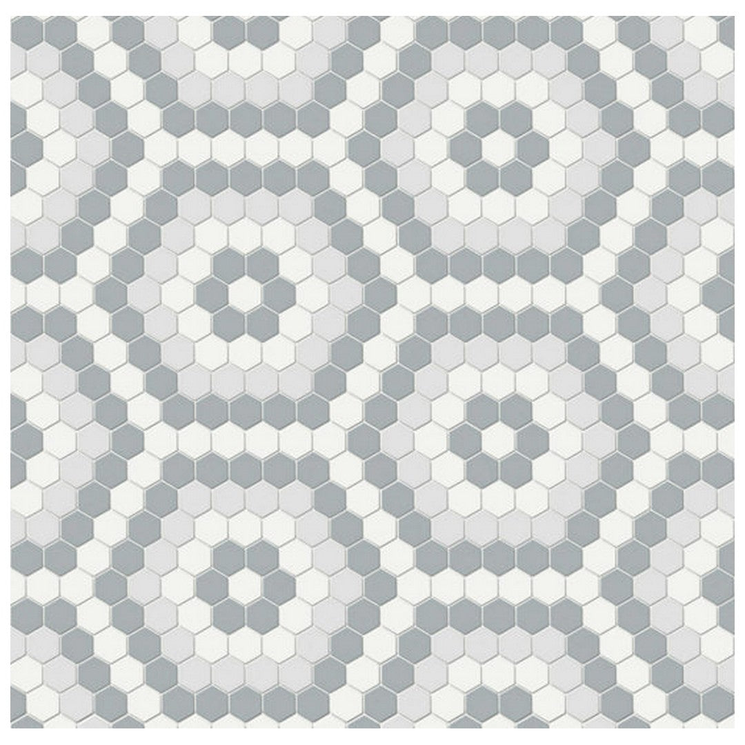 Qualis Ceramica 8.3" x 14.45" Traditions Matte Porcelain Hexagon Pattern Mosaic