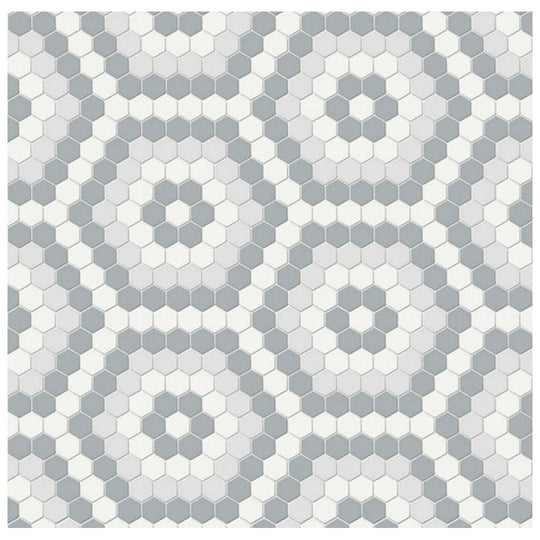 Qualis Ceramica 8.3" x 14.45" Traditions Matte Porcelain Hexagon Pattern Mosaic
