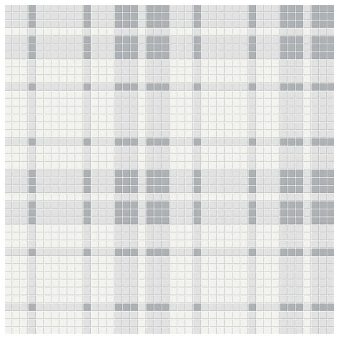 Qualis Ceramica 13.58" x 13.58" Traditions Matte Porcelain Plaid Pattern Mosaic