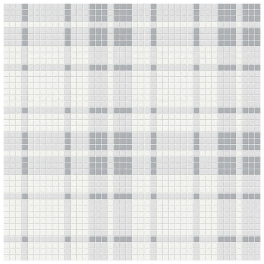 Qualis Ceramica 13.58" x 13.58" Traditions Matte Porcelain Plaid Pattern Mosaic