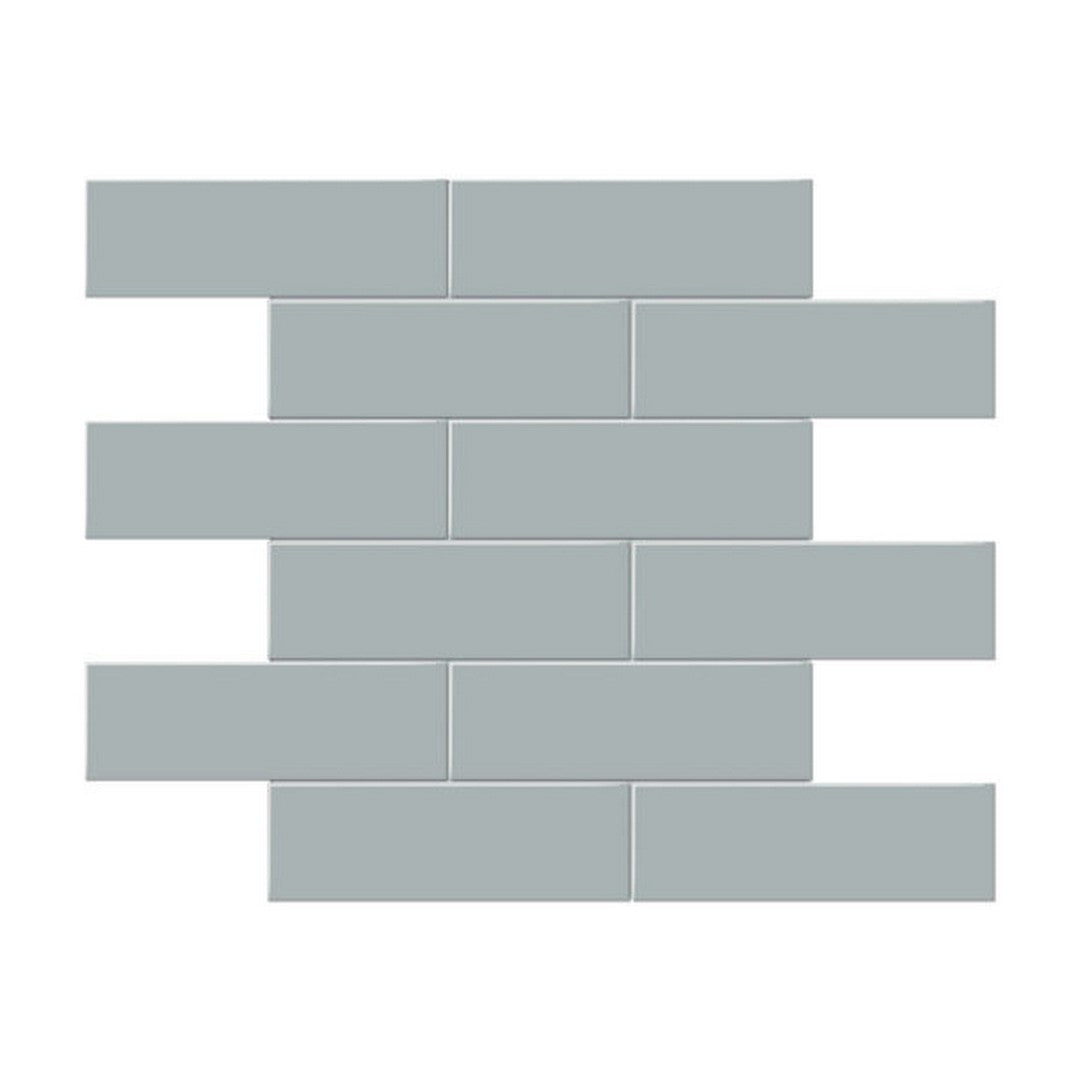 Qualis Ceramica 11.65" x 11.73" Traditions Glossy Porcelain Brick 2×6" Mosaic