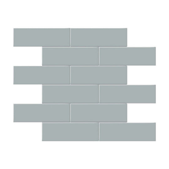 Qualis Ceramica 11.65" x 11.73" Traditions Glossy Porcelain Brick 2×6" Mosaic