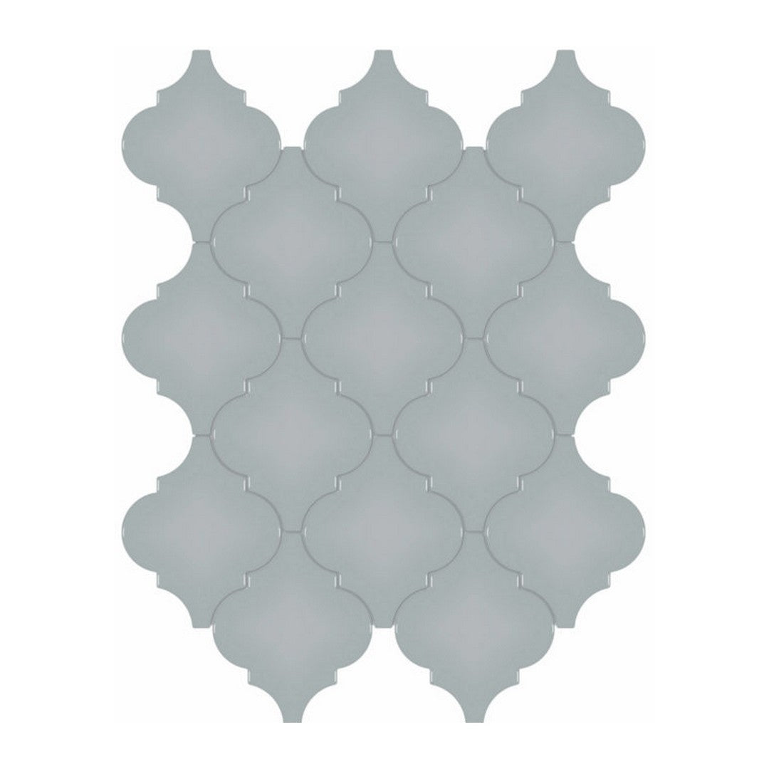 Qualis Ceramica 10.43" x 13.30" Traditions Glossy Porcelain Arabesque Mosaic