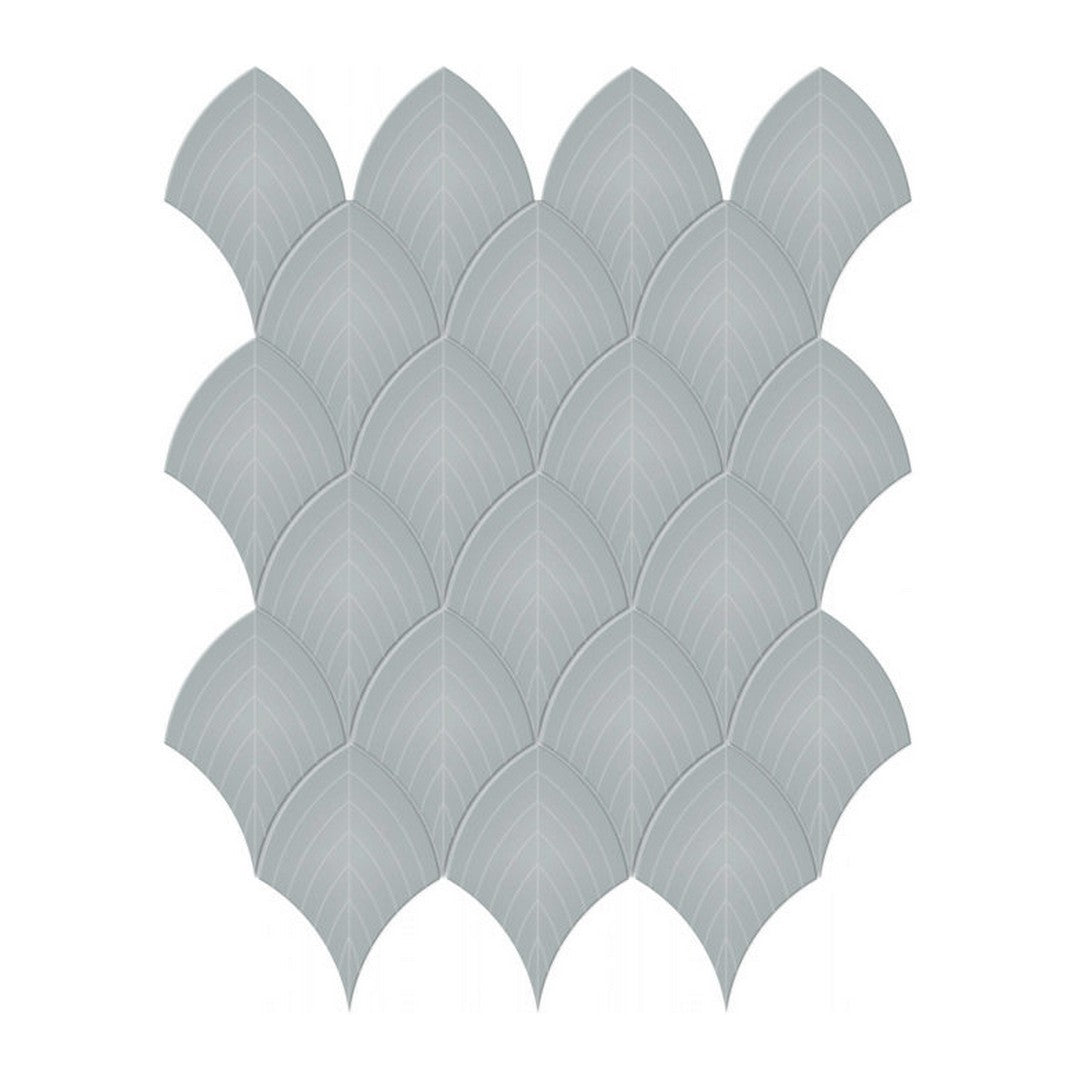 Qualis Ceramica 10.75" x 13.35" Traditions Glossy Porcelain Scallop Mosaic
