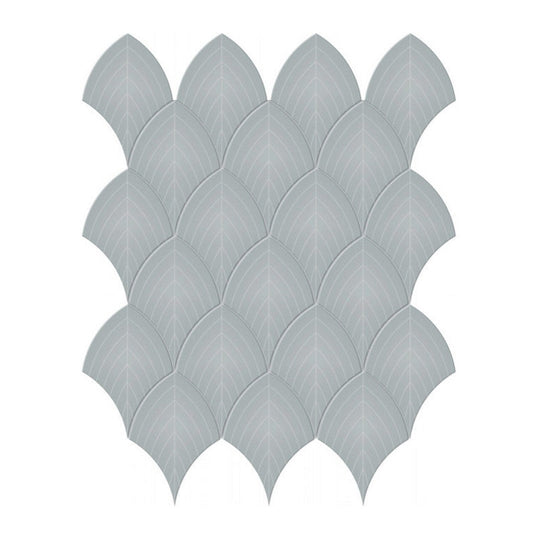 Qualis Ceramica 10.75" x 13.35" Traditions Glossy Porcelain Scallop Mosaic