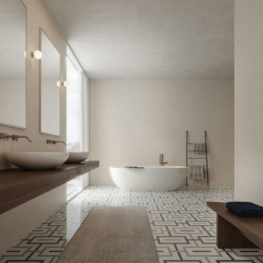 Qualis-Ceramica-Traditions-11.42-x-11.42-Matte-Porcelain-Chain-Pattern-Mosaic-Dawn-Blend