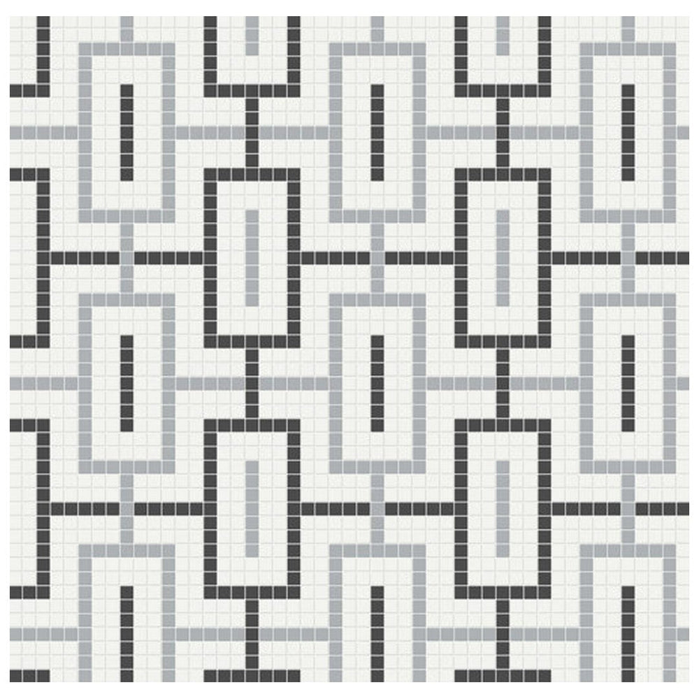 Qualis Ceramica 11.42" x 11.42" Traditions Matte Porcelain Chain Pattern Mosaic