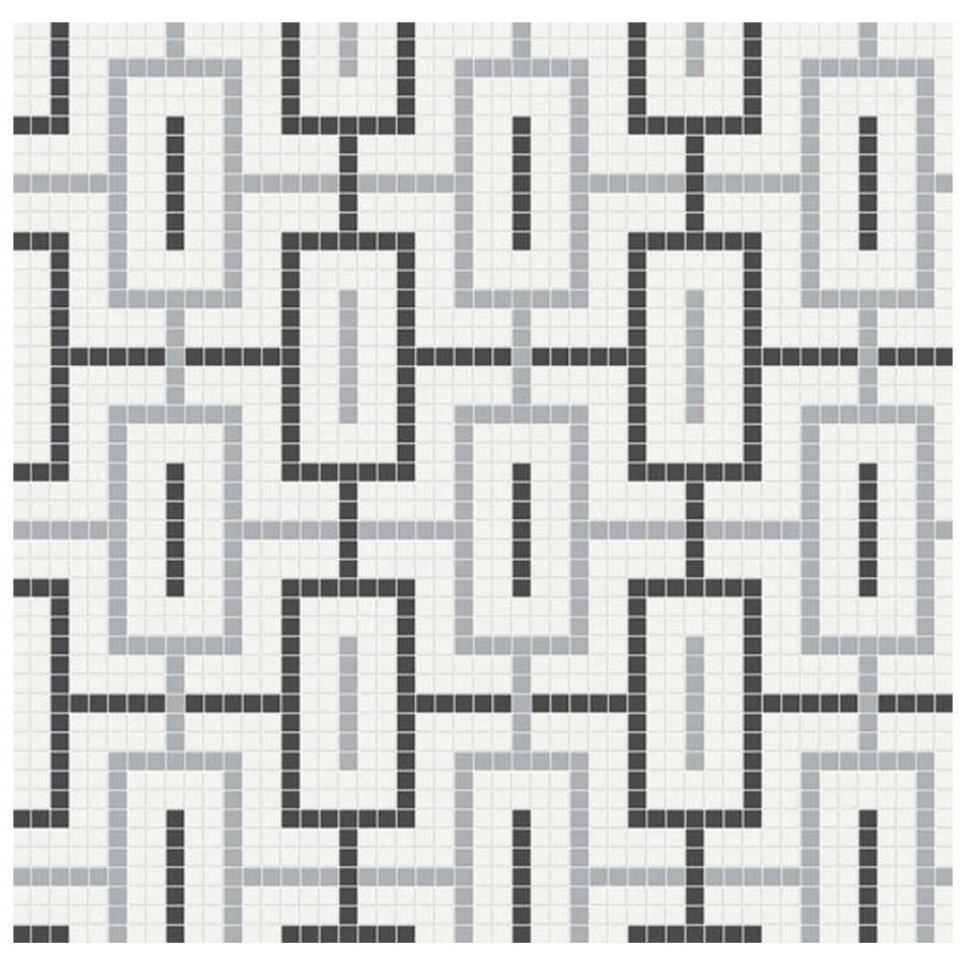 Qualis Ceramica 11.42" x 11.42" Traditions Matte Porcelain Chain Pattern Mosaic