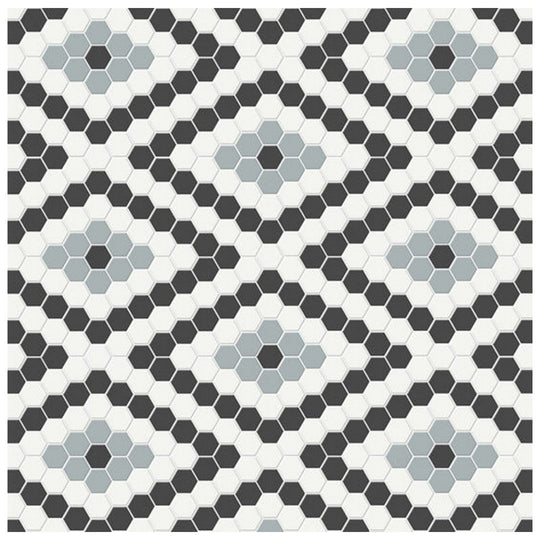 Qualis Ceramica 7.68" x 13.30" Traditions Matte Porcelain Diamond Pattern Mosaic