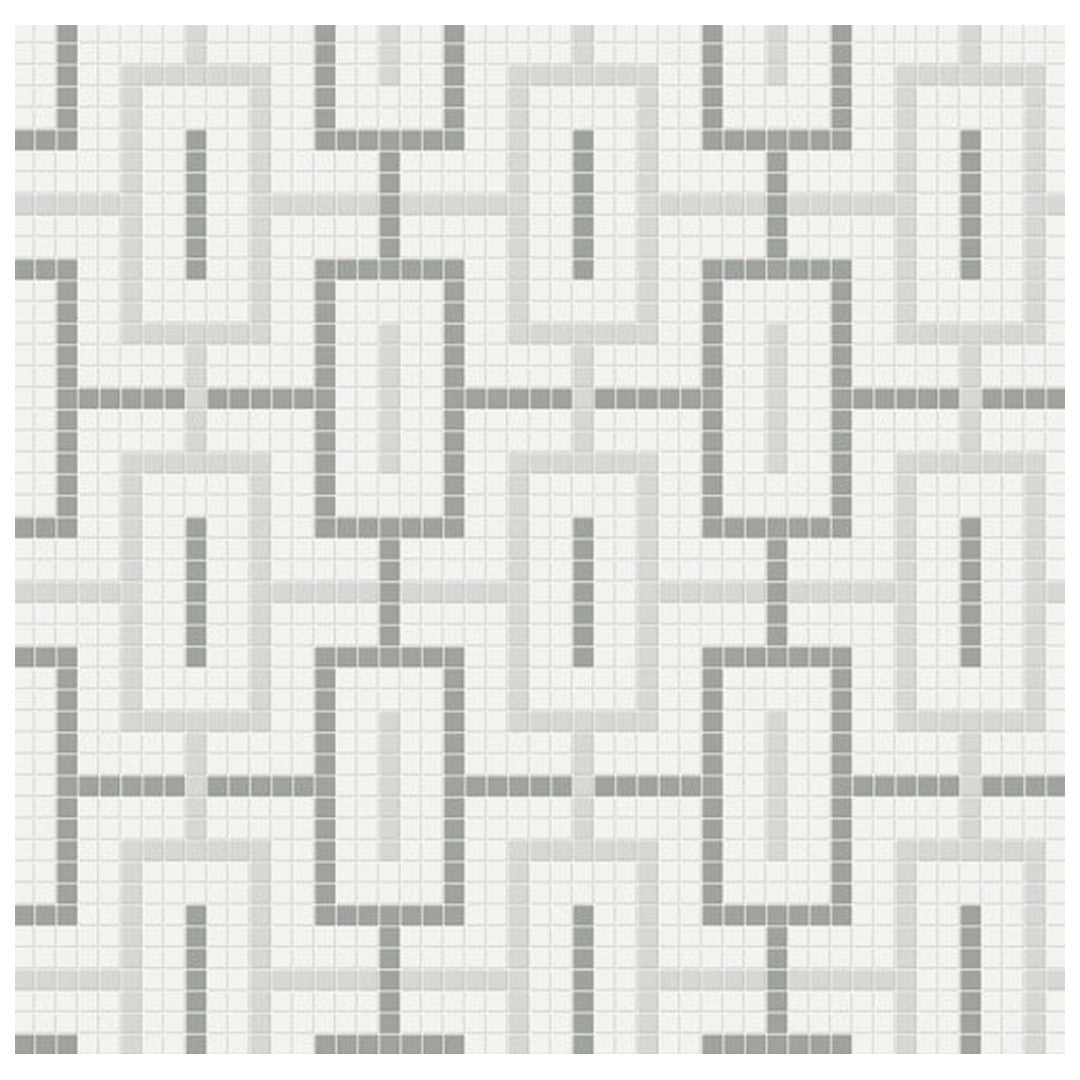 Qualis Ceramica 11.42" x 11.42" Traditions Matte Porcelain Chain Pattern Mosaic