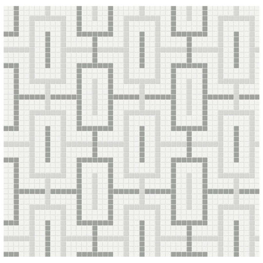 Qualis Ceramica 11.42" x 11.42" Traditions Matte Porcelain Chain Pattern Mosaic