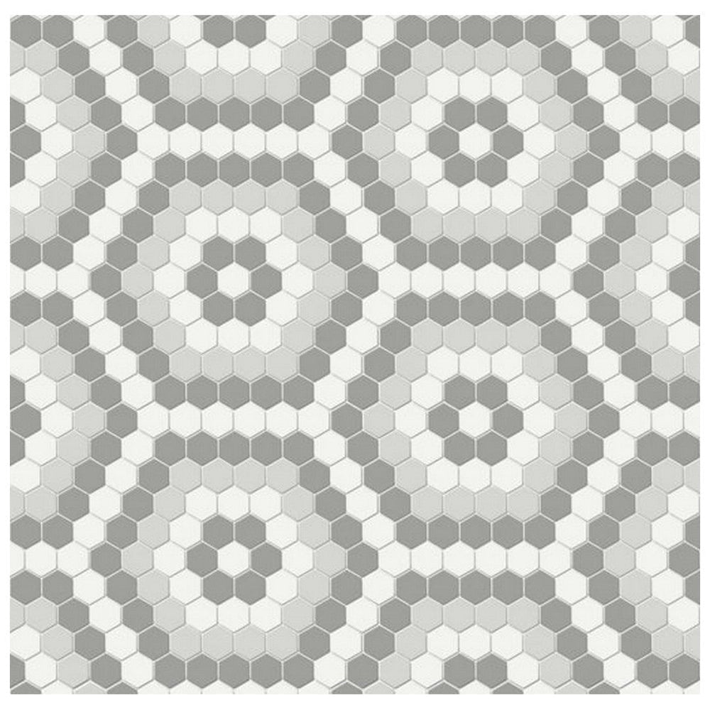 Qualis Ceramica 8.3" x 14.45" Traditions Matte Porcelain Hexagon Pattern Mosaic