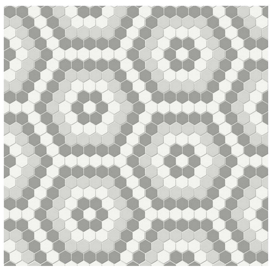 Qualis Ceramica 8.3" x 14.45" Traditions Matte Porcelain Hexagon Pattern Mosaic