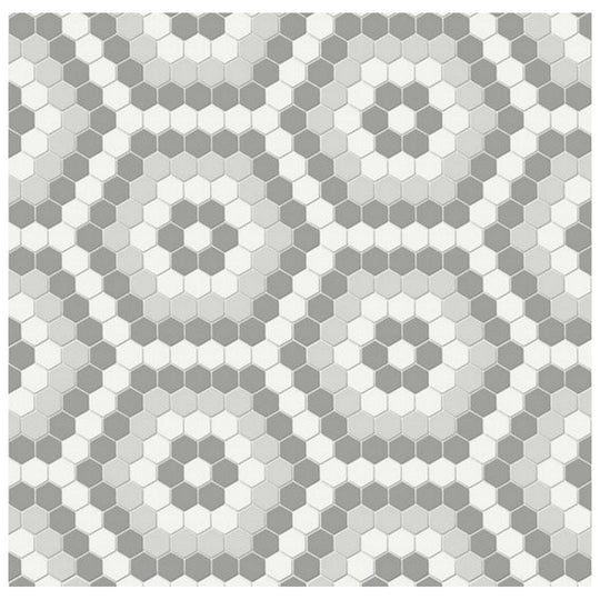 Qualis Ceramica 8.3" x 14.45" Traditions Matte Porcelain Hexagon Pattern Mosaic