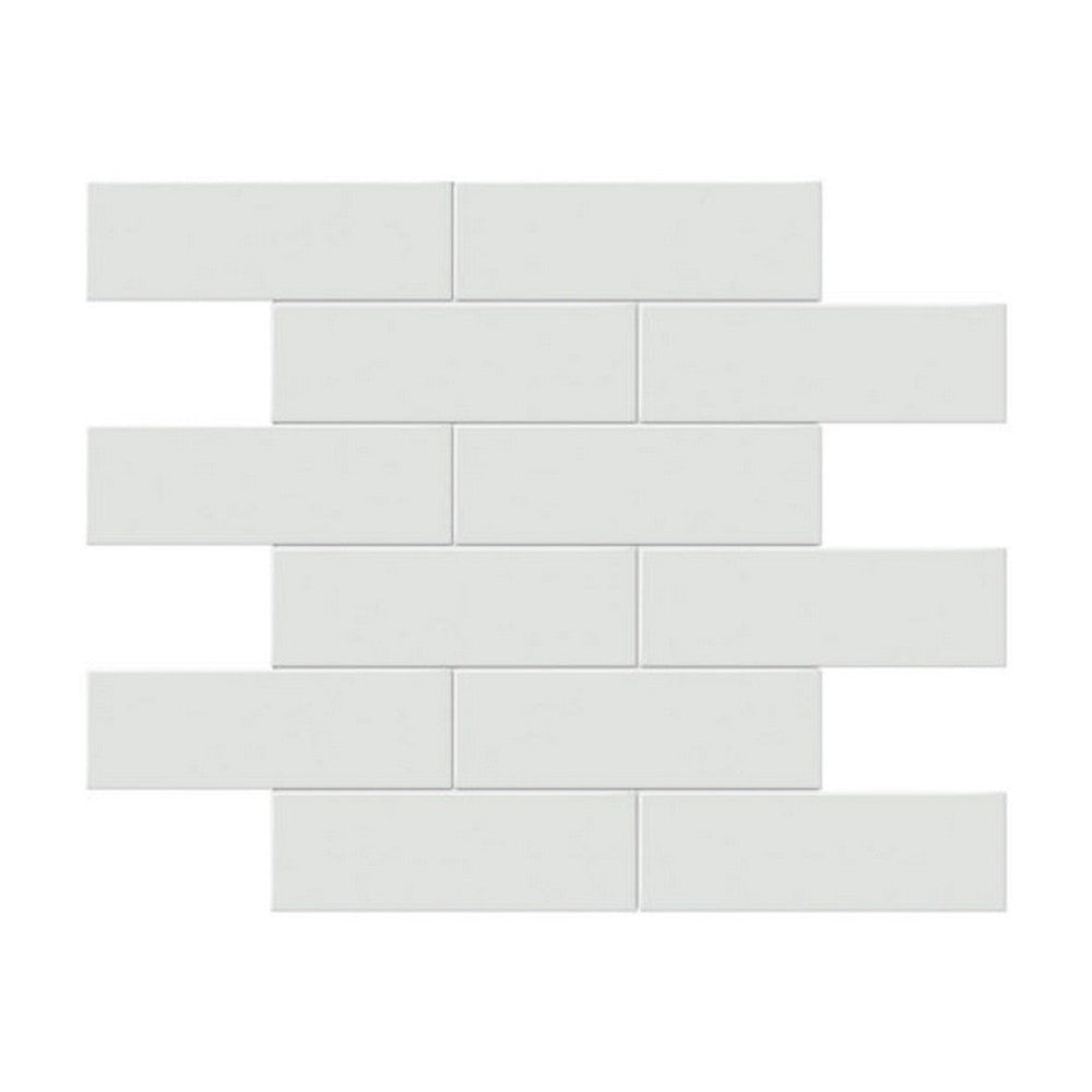 Qualis Ceramica 11.65" x 11.73" Traditions Glossy Porcelain Brick 2×6" Mosaic