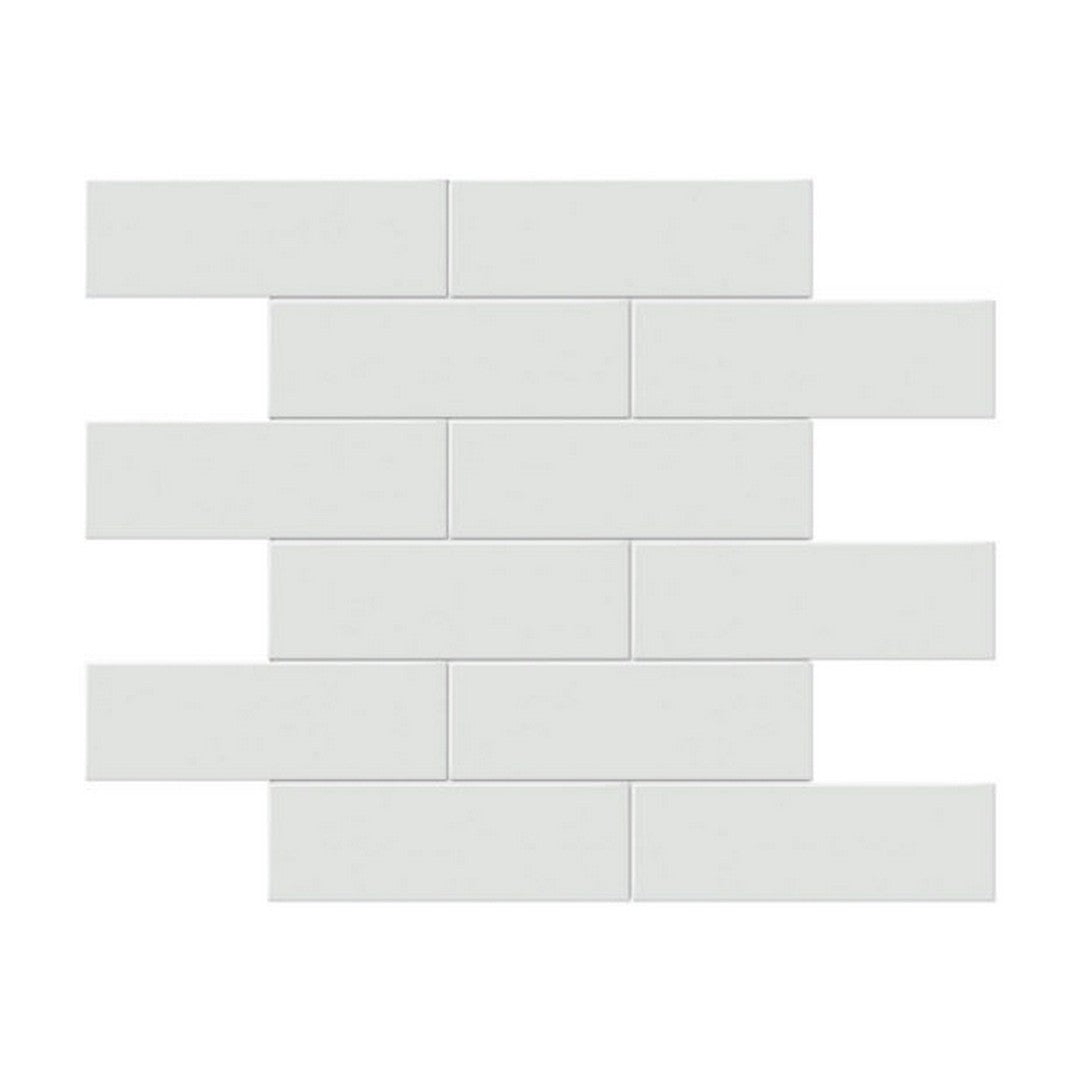 Qualis Ceramica 11.65" x 11.73" Traditions Glossy Porcelain Brick 2×6" Mosaic