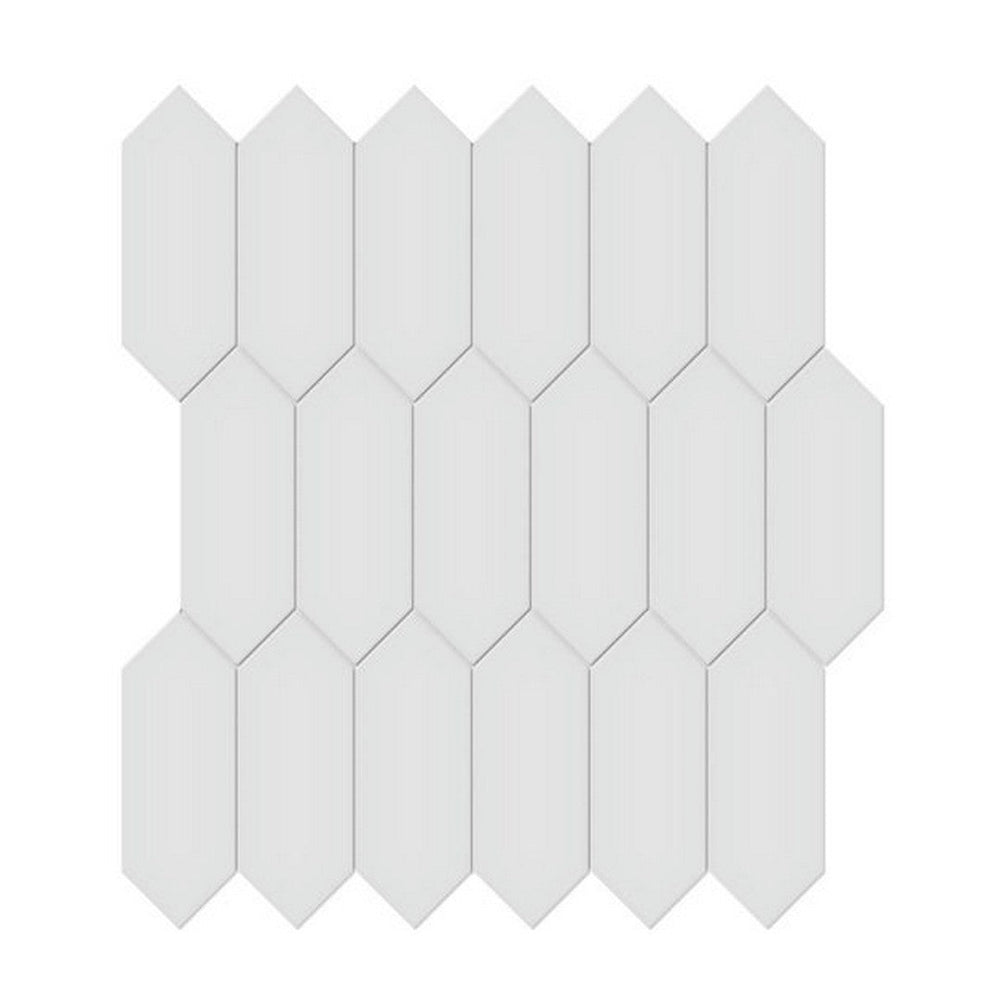 Qualis Ceramica 11.18" x 12.52" Traditions Glossy Porcelain Picket 2×5" Mosaic