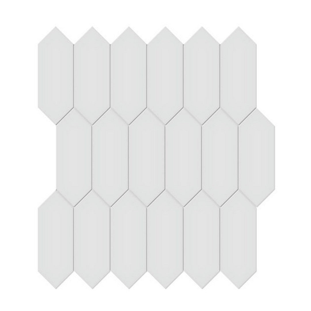 Qualis Ceramica 11.18" x 12.52" Traditions Glossy Porcelain Picket 2×5" Mosaic