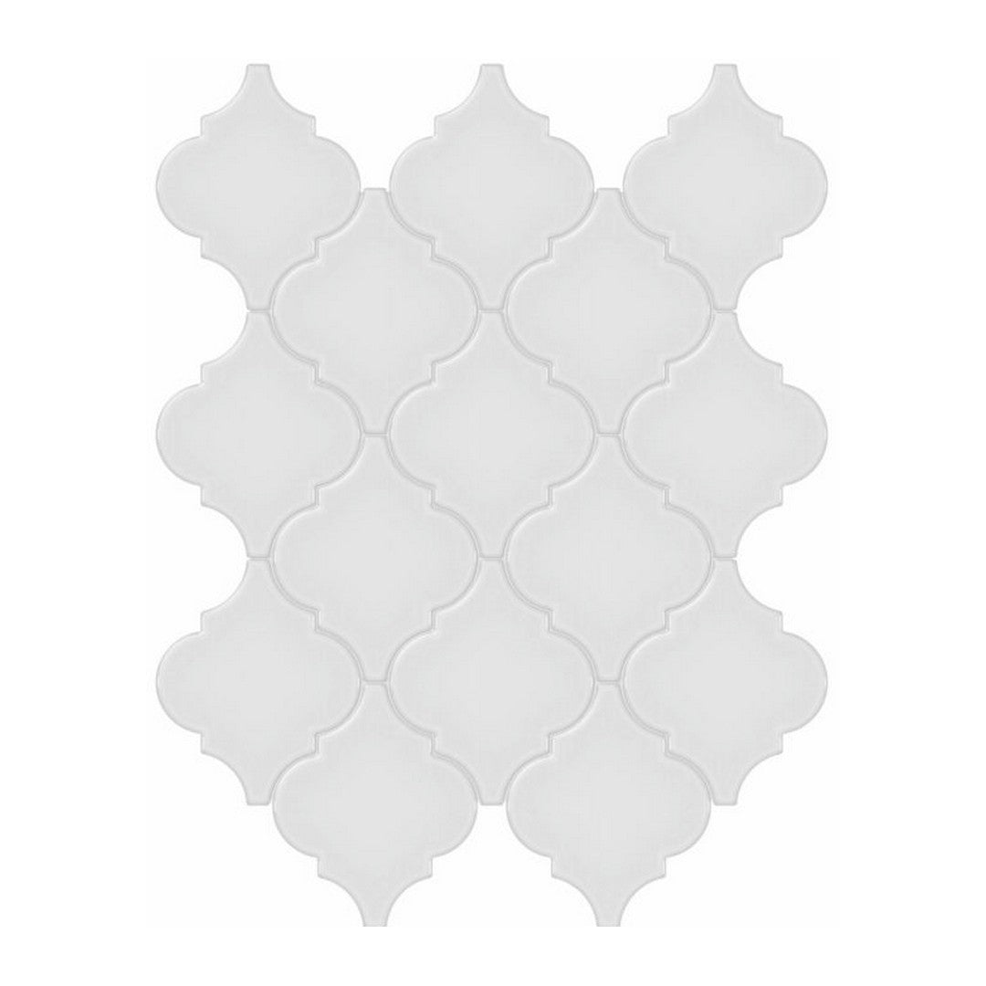 Qualis Ceramica 10.43" x 13.30" Traditions Glossy Porcelain Arabesque Mosaic