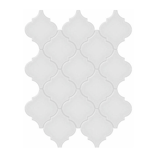 Qualis Ceramica 10.43" x 13.30" Traditions Glossy Porcelain Arabesque Mosaic