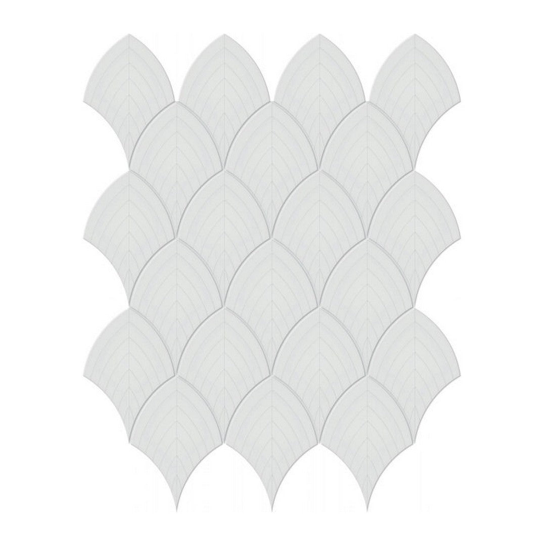 Qualis Ceramica 10.75" x 13.35" Traditions Glossy Porcelain Scallop Mosaic