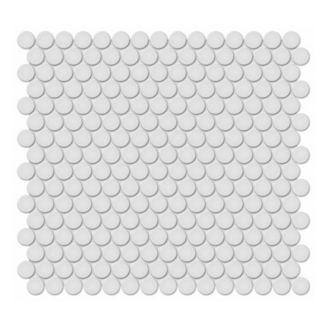 Qualis Ceramica 11.38" x 12.32" Traditions Matte Porcelain Penny Round 0.75" Mosaic