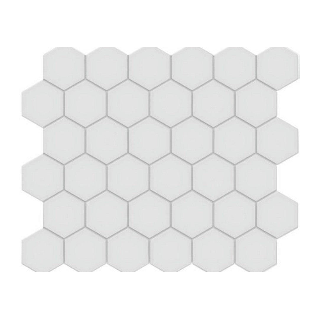 Qualis Ceramica 10.8" x 12.48" Traditions Matte Porcelain Hexagon 2" Mosaic